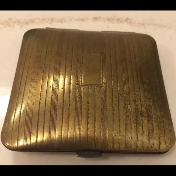 VINTAGE Art Deco 1930’s VOLUPTE POWDER COMPACT GOLD TONE DOME STYLE ART DECO - Picture 4 of 6